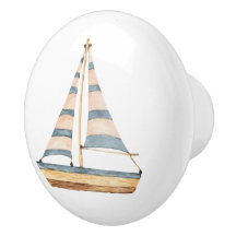 Waterverf Blue Stripe zeilboot