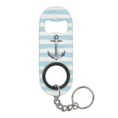 Waterverf Blue Striped Anchor Motif Mini Flessenopener (Achterkant)