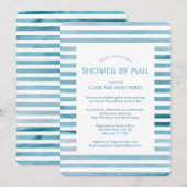 Waterverf Blue Stripes Baby shower by Mail Kaart (Voorkant / Achterkant)