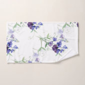 Waterverf Blue Sweet Peas Garden Flower Pattern Bad Handdoek (Handdoek)