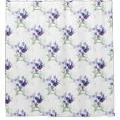 Waterverf Blue Sweet Peas Garden Flower Pattern Douchegordijn (Voorkant)
