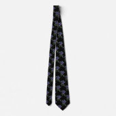 Waterverf Blue Sweet Peas Garden Flower Pattern Stropdas (Achterkant)