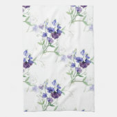 Waterverf Blue Sweet Peas Garden Flower Pattern Theedoek (Verticaal)