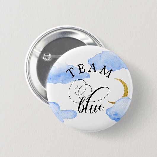 Waterverf Blue Team Blue Button (Voorkant /achterkant)