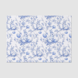 Waterverf Blue Toile de Jouy Paashaas Tissuepapier