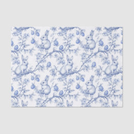 Waterverf Blue Toile De Jouy Paaskonijn Tissuepapier