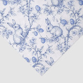 Waterverf Blue Toile De Jouy Paaskonijn Tissuepapier (Detail)