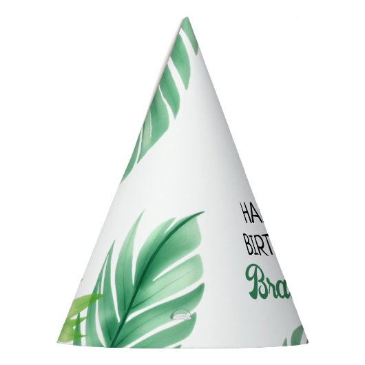 Waterverf Blue Trex Greenery Kinder 3e verjaardag Feesthoedjes (Links)