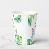 Waterverf Blue Trex Greenery Kinder 3e verjaardag Papieren Bekers (Rechts)