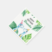 Waterverf Blue Trex Greenery Kinder 3e verjaardag Servet (Hoek)