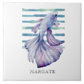 Waterverf Blue TROPICAL FISCH Beach MARGATE Tegeltje (Voorkant)