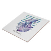 Waterverf Blue TROPICAL FISCH Beach MARGATE Tegeltje (Zijkant)