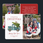 Waterverf Blue Truck | Kerstvakantie foto Kaart<br><div class="desc">Dit collectie toont een iconisch vakantiescene: de gezinsauto op weg naar huis met de perfecte kerstboom er bovenop. Vol charme roepen deze design feestelijke nostalgie op. Deze schattige kerstkaart is een charmant vakantiethema dat perfect is voor iedereen op uw mailinglijst. Meer ruimte op de achterkant voor twee foto's en een...</div>