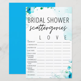 Waterverf Blue Vrijgezellenfeest Scattergories Gam