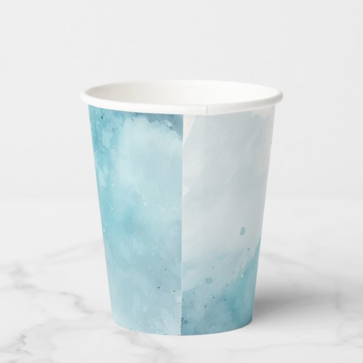 Waterverf Blue Wash Papieren Bekers (Rechts)