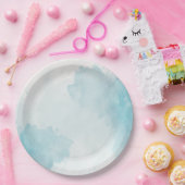 Waterverf Blue Wash Papieren Bordje (Feest)