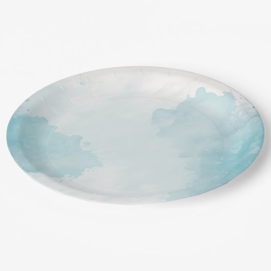 Waterverf Blue Wash Papieren Bordje (Gekanteld)