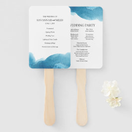 Waterverf blue wash trouwprogramma's handwaaier