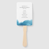 Waterverf blue wash trouwprogramma's handwaaier (Voorkant)