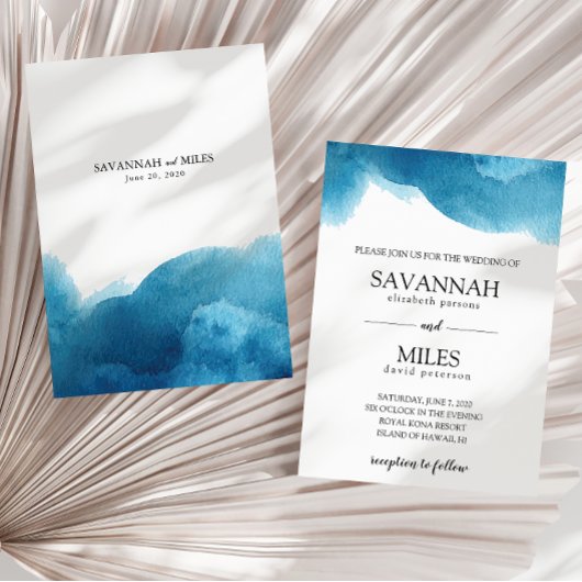 Waterverf Blue Wash Weddenschap Aankondiging