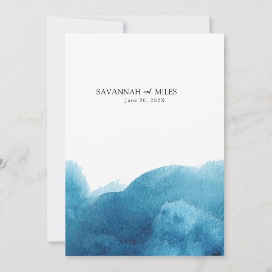 Waterverf Blue Wash Weddenschap Aankondiging (Achterkant)