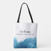 Waterverf Blue Wash WeduwWelkomsttas Tote Bag (Achterkant)