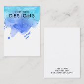 Waterverf Blue Waterverf Earning Display Kaart Visitekaartje (Voorkant / Achterkant)