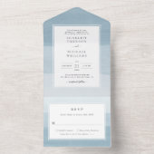 Waterverf Blue Wedding All in One Uitnodiging (Binnen)