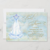 Waterverf Blue Wedding Gown Vrijgezellenfeest nodi Kaart (Voorkant)