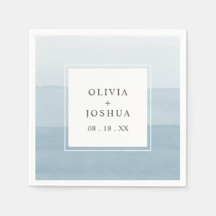 Waterverf Blue Wedding Servet