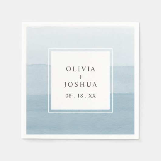 Waterverf Blue Wedding Servet (Voorkant)