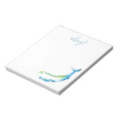 Waterverf Blue Whale - Aangepaste artikelen Notitieblok (Linkerzijde)