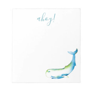 Waterverf Blue Whale - Aangepaste artikelen Notitieblok