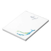 Waterverf Blue Whale - Aangepaste schrijfnotitie Notitieblok (Linkerzijde)
