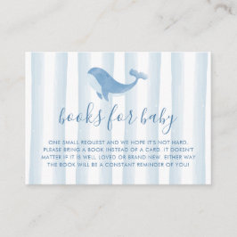 Waterverf Blue Whale Baby shower Books for Baby Informatiekaartje