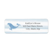 Waterverf Blue Whale Baby shower Etiket (Voorkant)