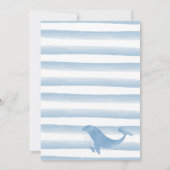 Waterverf Blue Whale Baby shower Invitation Kaart (Achterkant)