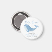Waterverf Blue Whale Baby shower Magneet (Voorkant / Achterkant)