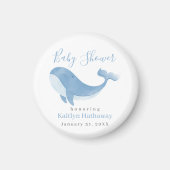 Waterverf Blue Whale Baby shower Magneet (Voorkant)