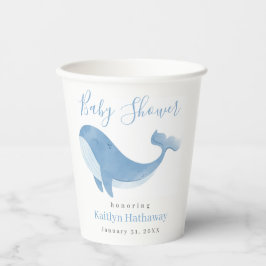 Waterverf Blue Whale Baby shower Papieren Bekers