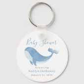 Waterverf Blue Whale Baby shower Sleutelhanger (Voorkant)