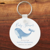 Waterverf Blue Whale Baby shower Sleutelhanger (Voorkant)
