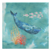 Waterverf Blue Whale ID368 Perfect Poster (Voorkant)