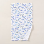 Waterverf Blue Whale Patroon Bad Handdoek (Handdoek)