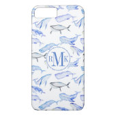 Waterverf Blue Whale Patroon Case-Mate iPhone Case (Achterkant)