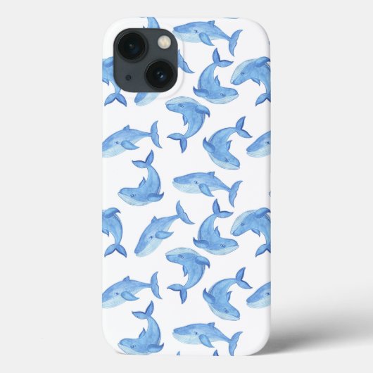 Waterverf Blue Whale Patroon Case-Mate iPhone Case (Achterkant)