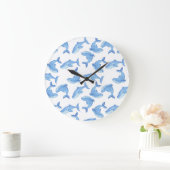 Waterverf Blue Whale Patroon Grote Klok (Huis)