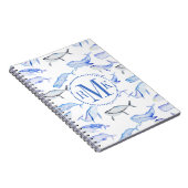 Waterverf Blue Whale Patroon Notitieboek (Rechterzijde)