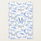 Waterverf Blue Whale Patroon Planner (Voorkant)