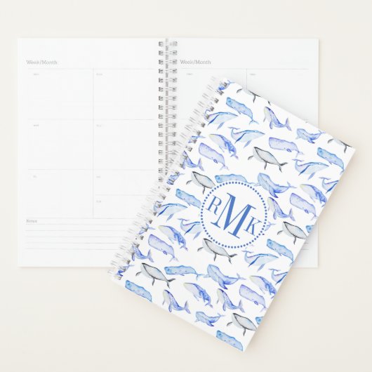 Waterverf Blue Whale Patroon Planner (Display)